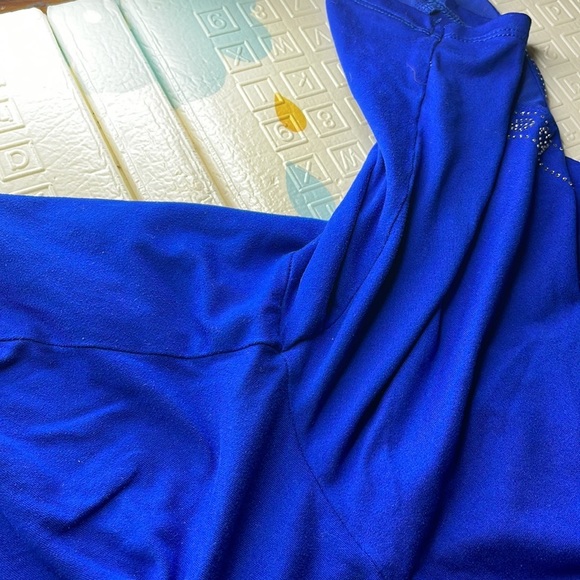 Soft blue bike shorts with lace trim and some bling - Picture 3 of 4